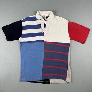 Vintage Maxmore Rugby Short Sleeve Shirt Men's Large Patchwork Striped Jersey